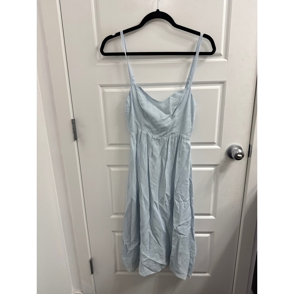 Reformation Light Blue Midi Dress Adjustable Straps Size 0